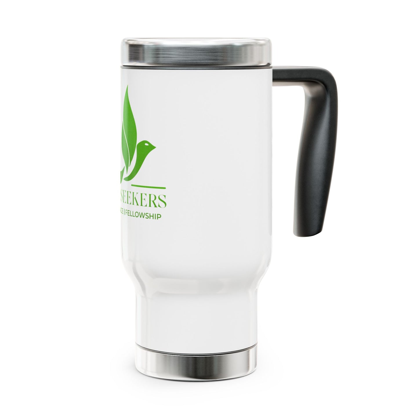 stainless steel travel mug with handle, 14oz